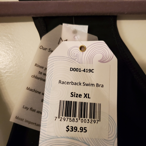 ModLi Racerback Swim Bra Black XL Calypsa NWT Plus Size - Picture 3 of 5